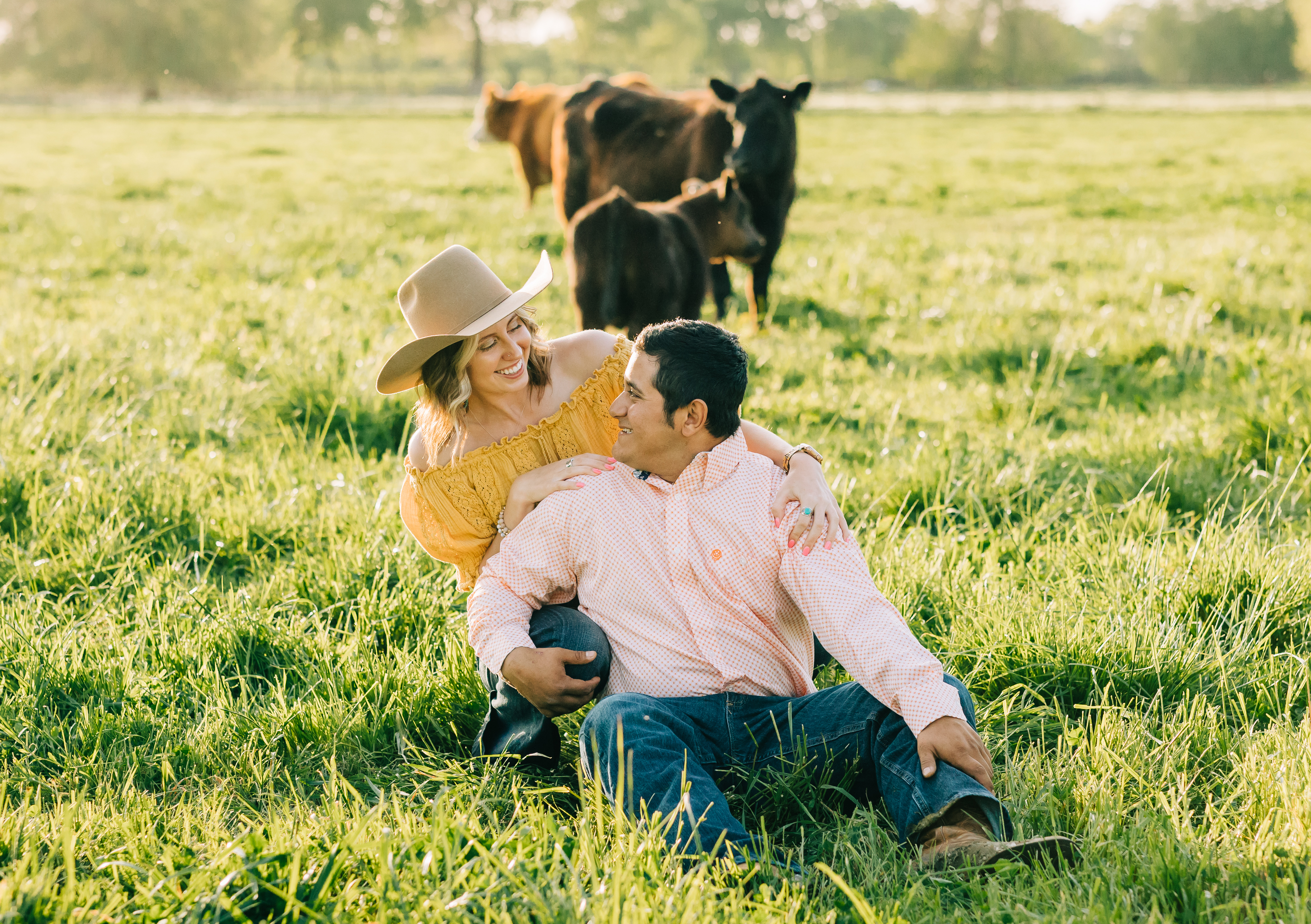 Couples session in the Spring Pasture with a western inspiration.